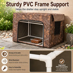 Water-Resistant Oxford PVC Frame Cat Feeding Shelter