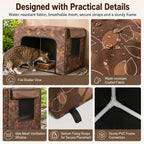 Water-Resistant Oxford PVC Frame Cat Feeding Shelter