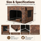 Water-Resistant Oxford PVC Frame Cat Feeding Shelter