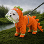 Waterproof Full-Body Dog Raincoat (Clear Visor & Leash Ring)