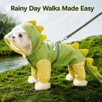 Waterproof Full-Body Dog Raincoat (Clear Visor & Leash Ring)