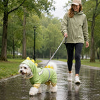 Waterproof Full-Body Dog Raincoat (Clear Visor & Leash Ring)