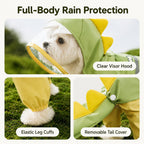 Waterproof Full-Body Dog Raincoat (Clear Visor & Leash Ring)