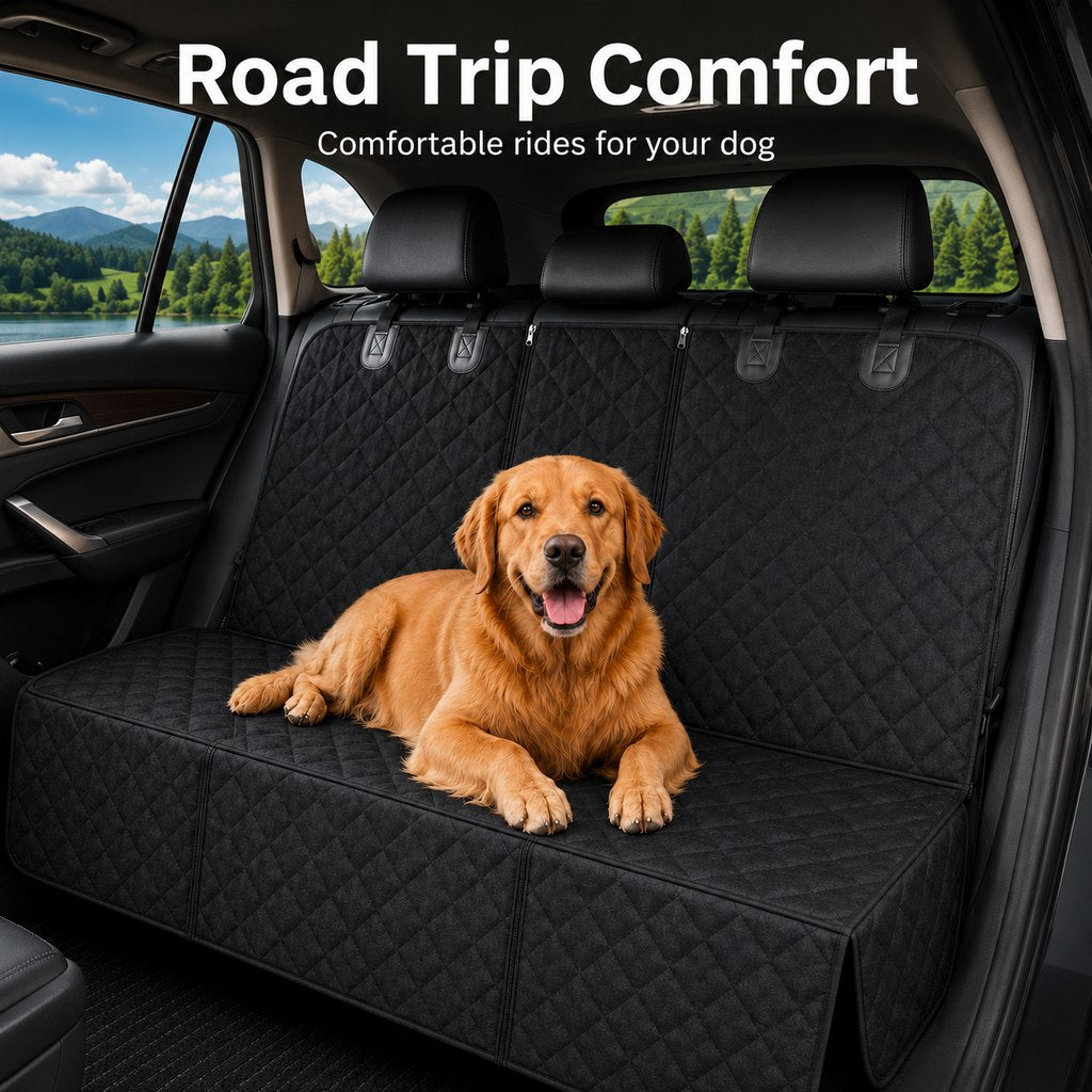 Waterproof Quilted Non-Slip Rear Bench Pet Car Seat Cover