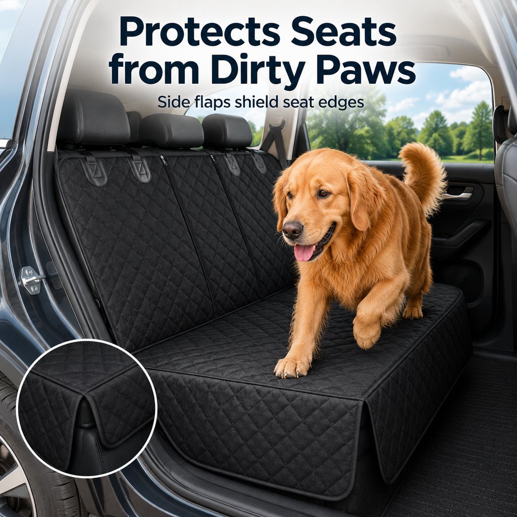 Waterproof Quilted Non-Slip Rear Bench Pet Car Seat Cover