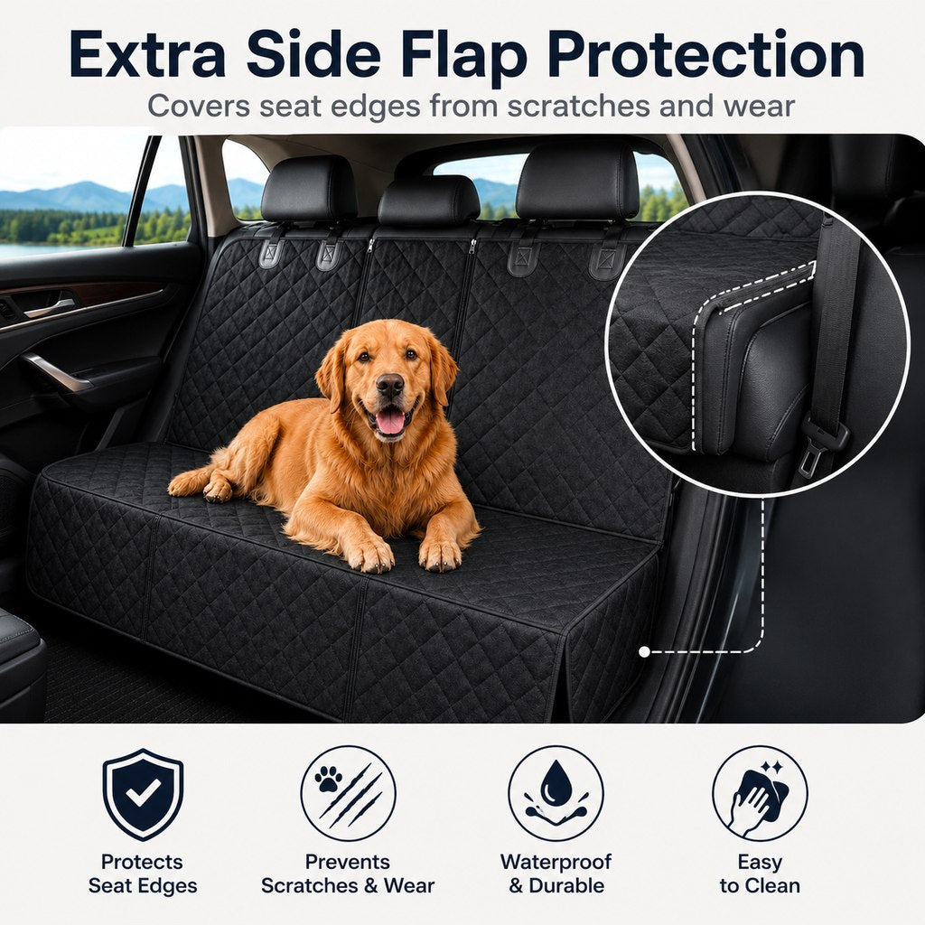 Waterproof Quilted Non-Slip Rear Bench Pet Car Seat Cover