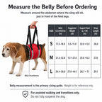 Wide EVA-Cushioned Belly Support Dog Lift Sling (Adjustable Straps)