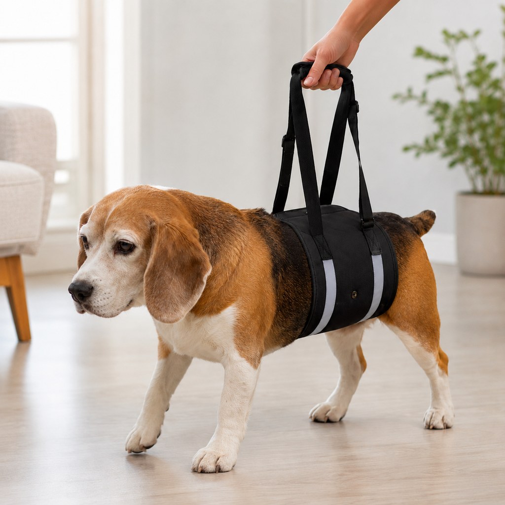 Wide EVA-Cushioned Belly Support Dog Lift Sling (Adjustable Straps)