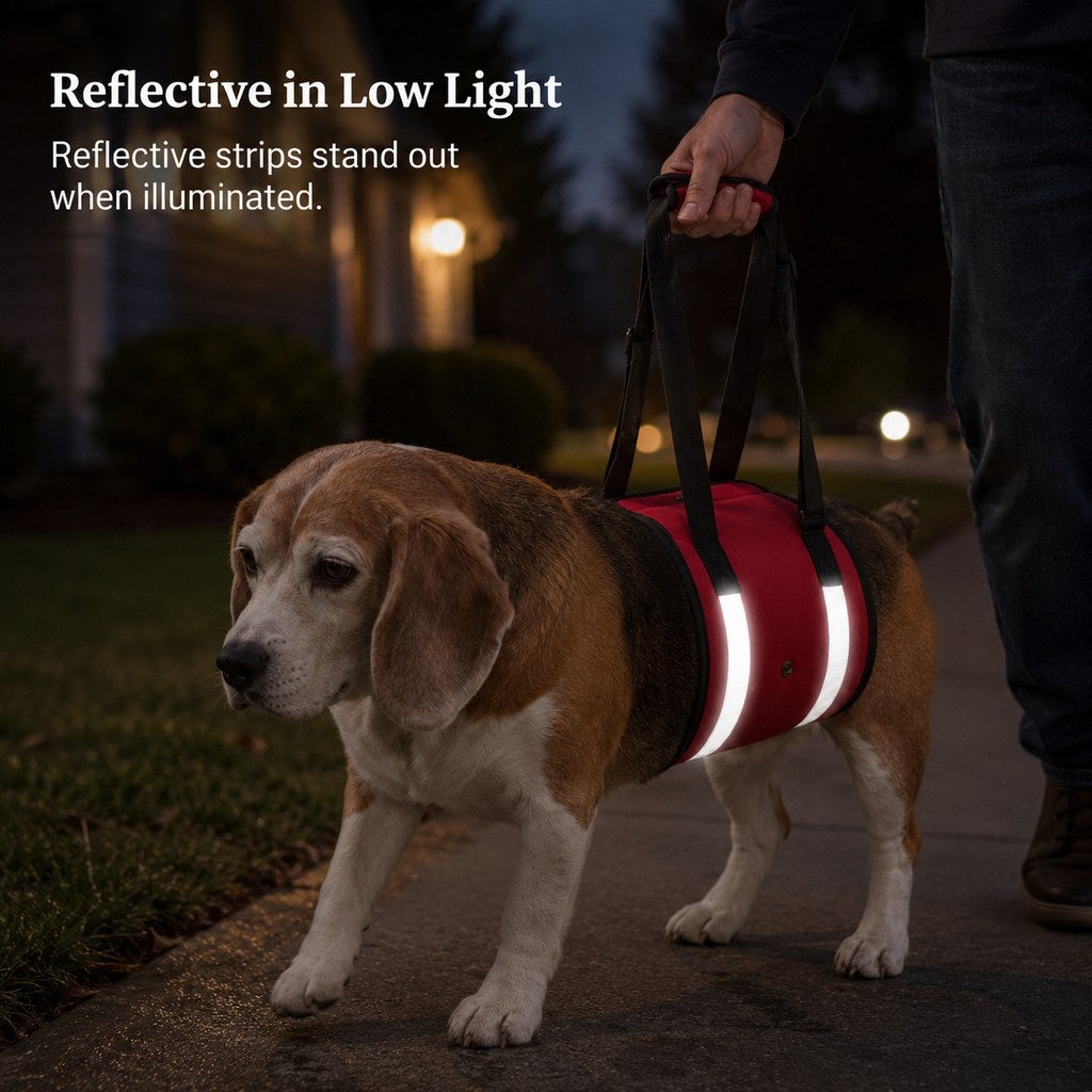 Wide EVA-Cushioned Belly Support Dog Lift Sling (Adjustable Straps)