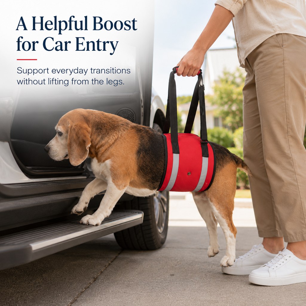 Wide EVA-Cushioned Belly Support Dog Lift Sling (Adjustable Straps)