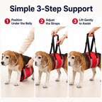 Wide EVA-Cushioned Belly Support Dog Lift Sling (Adjustable Straps)