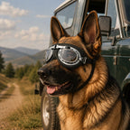 Wind & Dust-Resistant Adjustable Dual-Strap Dog Goggles (Retro Aviator)