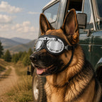 Wind & Dust-Resistant Adjustable Dual-Strap Dog Goggles (Retro Aviator)
