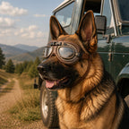 Wind & Dust-Resistant Adjustable Dual-Strap Dog Goggles (Retro Aviator)