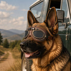 Wind & Dust-Resistant Adjustable Dual-Strap Dog Goggles (Retro Aviator)
