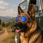 Wind & Dust-Resistant Adjustable Dual-Strap Dog Goggles (Retro Aviator)