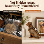 Wooden Pet Fur Keepsake Box (Acrylic Window, Heart-Shaped Top)