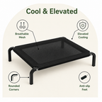 DogBedHouse Elevated Breathable Mesh & Canopy Shade Dog Bed