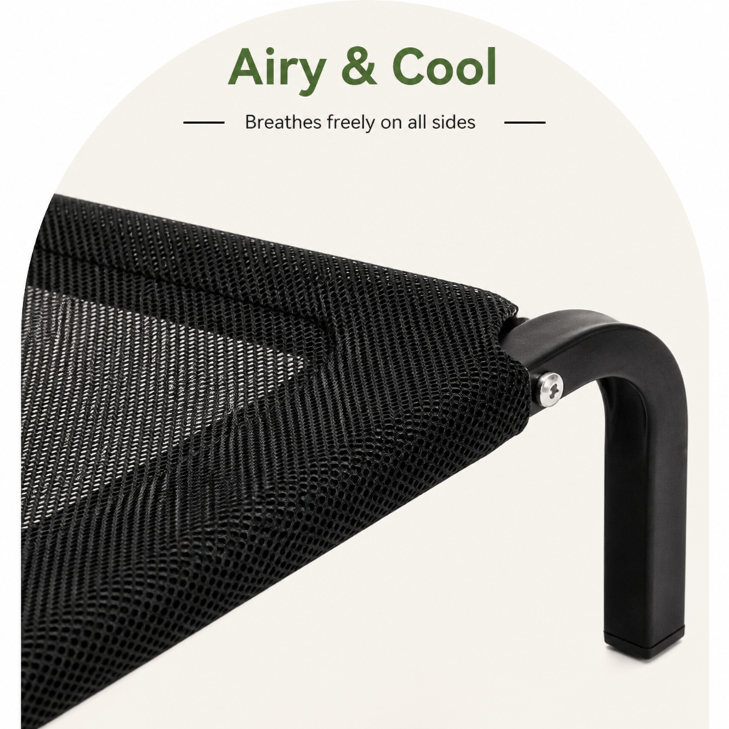 DogBedHouse Elevated Breathable Mesh & Canopy Shade Dog Bed