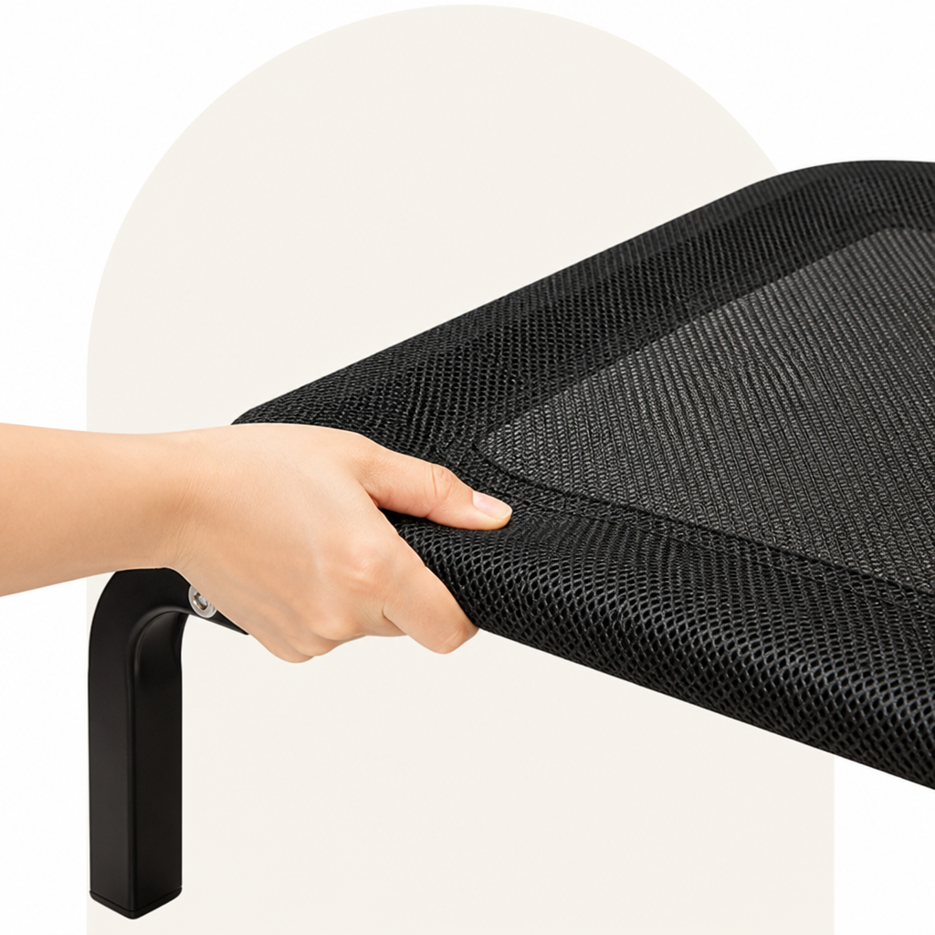 DogBedHouse Elevated Breathable Mesh & Canopy Shade Dog Bed