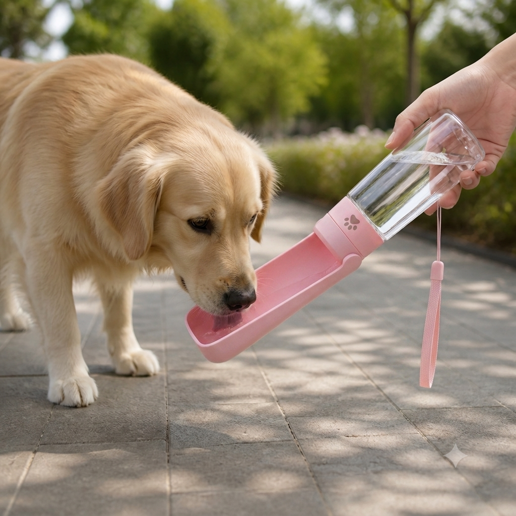 DogBedHouse Leak-Proof & Foldable Pet Water Bottle (18.6 fl oz)