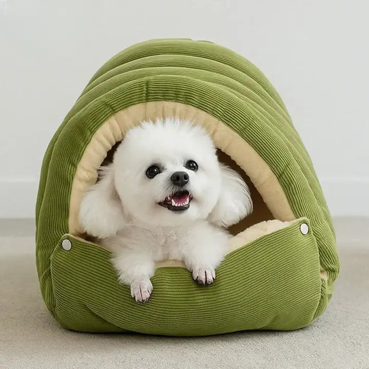 Cuddle Cave for Cats and Dogs – Soft Plush Lined Pet Bed