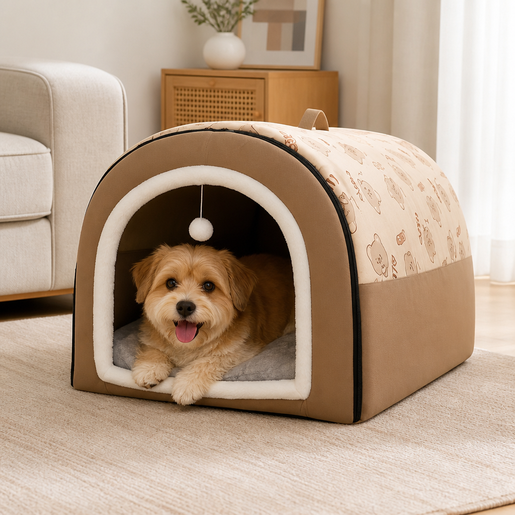 DogBedHouse Ultra-Large Semi-Enclosed Dog House (Removable & Washable)