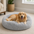 DogBedHouse Calming Plush Donut Dog Bed