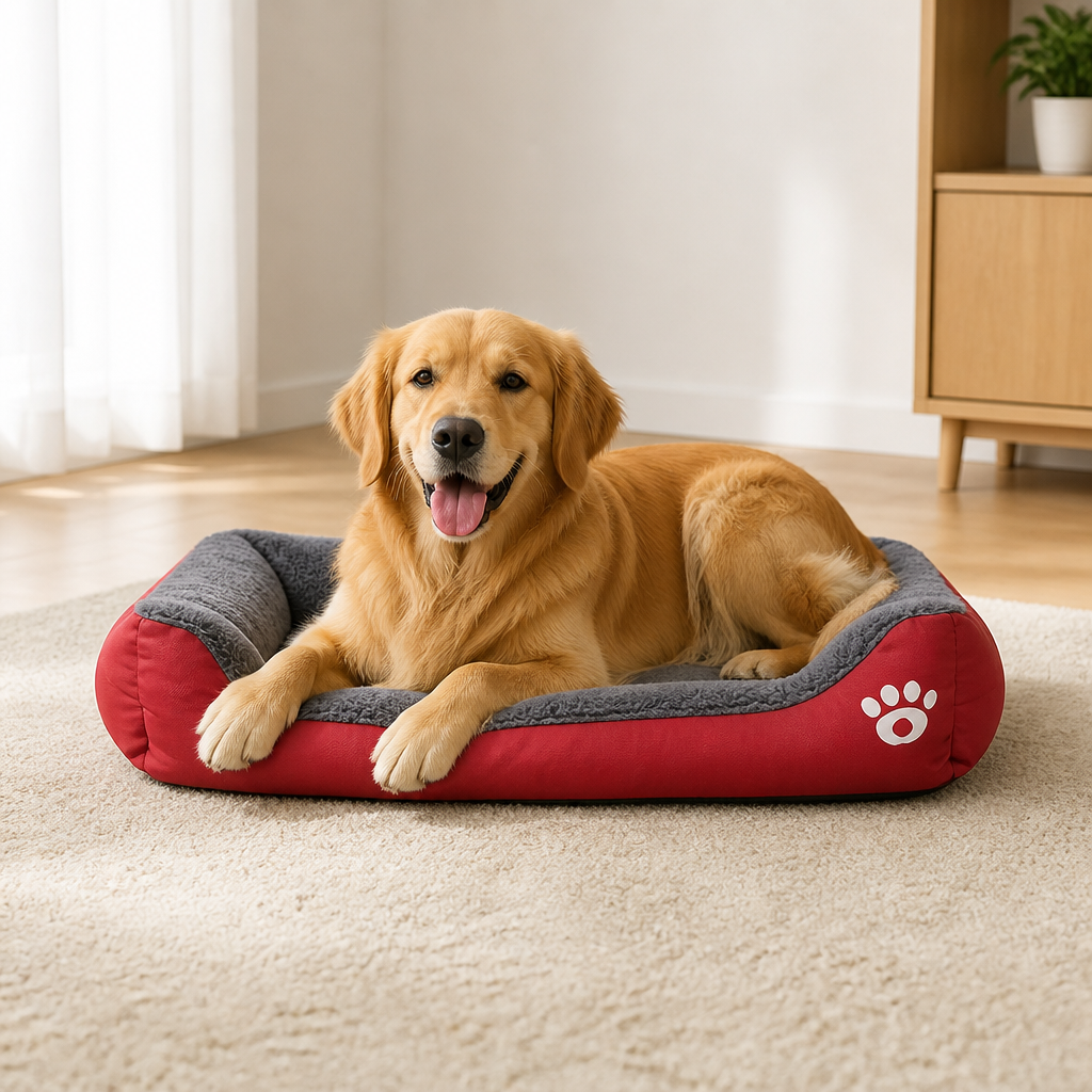 DogBedHouse Blue Star Easy-Clean Polyester Dog Mat