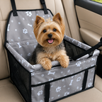 DogBedHouse Elevated Washable Car Booster Seat (Safety Leash & Adjustable Straps)
