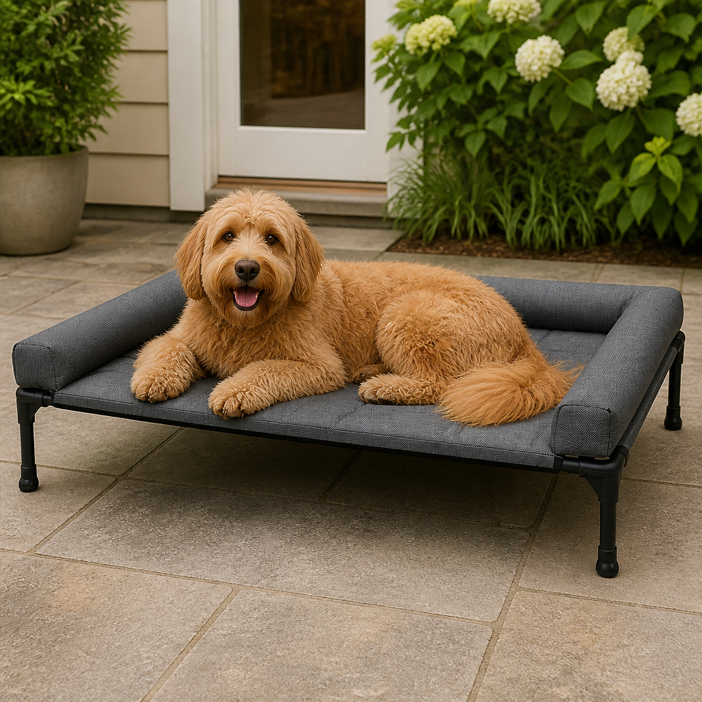 DogBedHouse Elevated Cooling Mesh Dog Bed (Removable Pillow-Top)