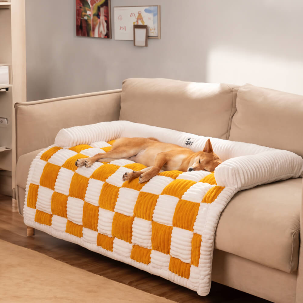 Cozy Check Cuddle Couch Bed