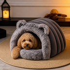 DogBedHouse Warmth-Retaining Polyester Hooded Pet Nest