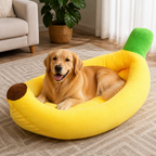 DogBedHouse Warm Cozy & Washable Banana-Shaped Pet Bed
