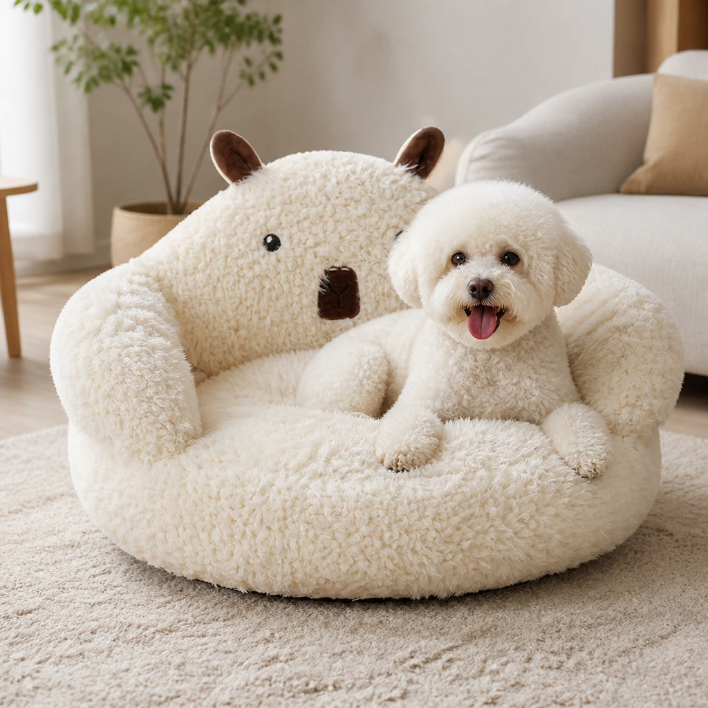 DogBedHouse Alpaca Plush High-Rebound Pet Bed