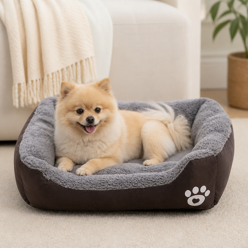 DogBedHouse Warm Plush & Washable Dog Bed