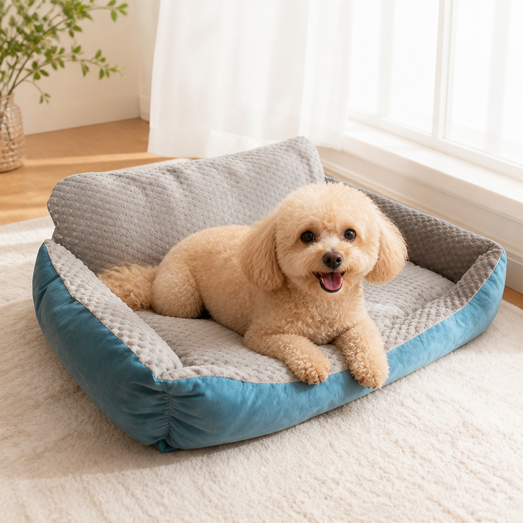 DogBedHouse High-Back Extra Thick Plush Pet Sofa Bed (Washable Cover)