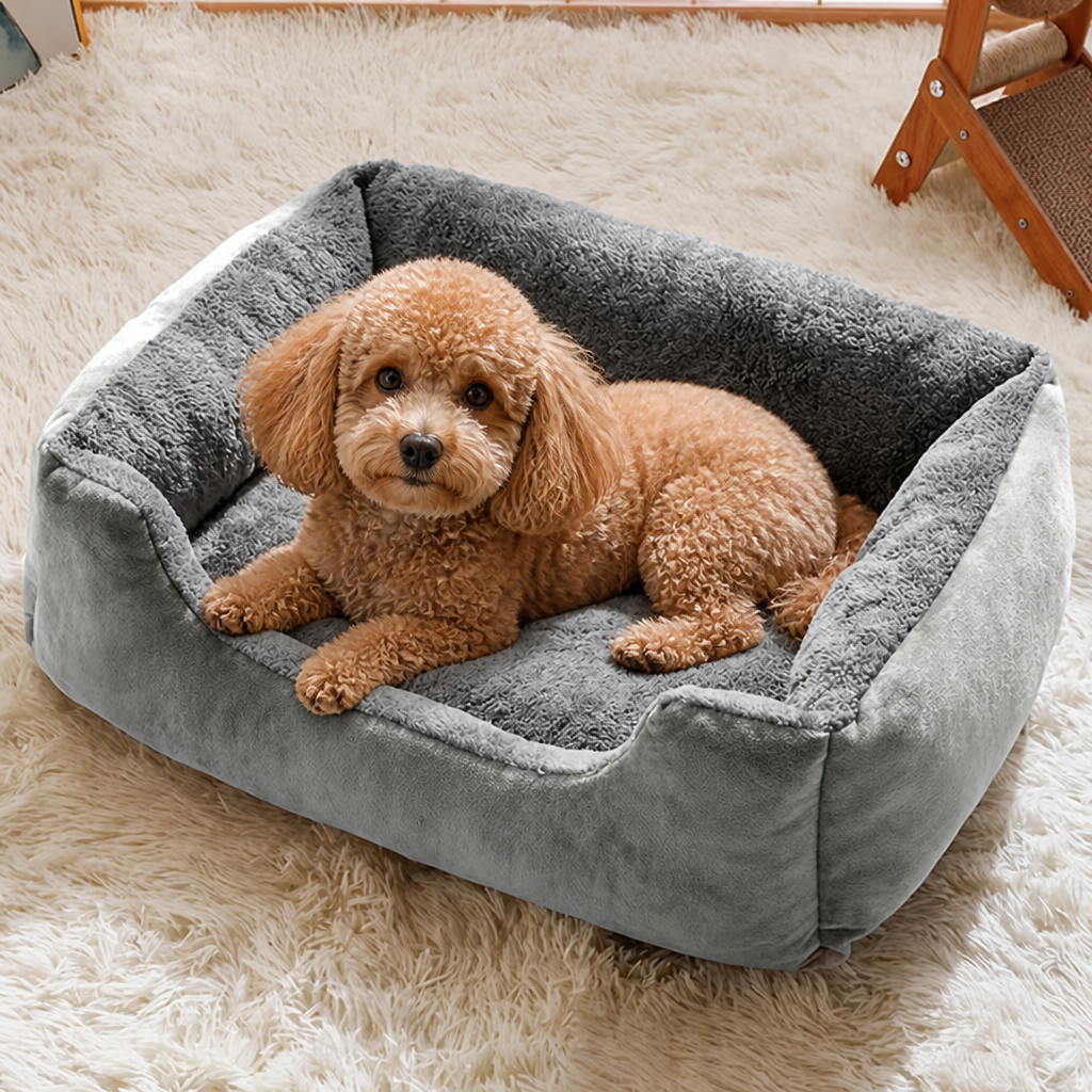 DogBedHouse Plush Mattress-Style & Easy-Clean Polyester Pet Bed