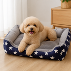 DogBedHouse Blue Star Easy-Clean Polyester Dog Mat