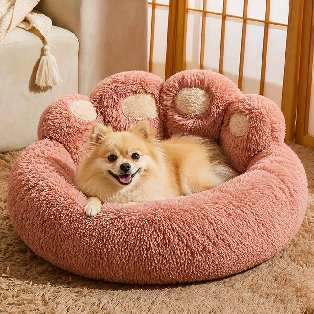 DogBedHouse Bear Paw Plush & Non-Slip Dog Bed