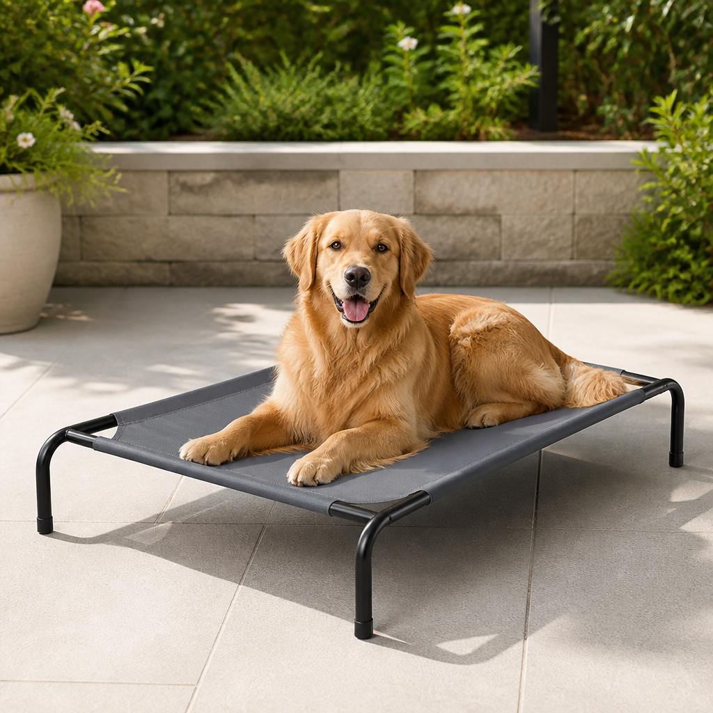 DogBedHouse Elevated Cooling & Chew-Resistant Dog Bed