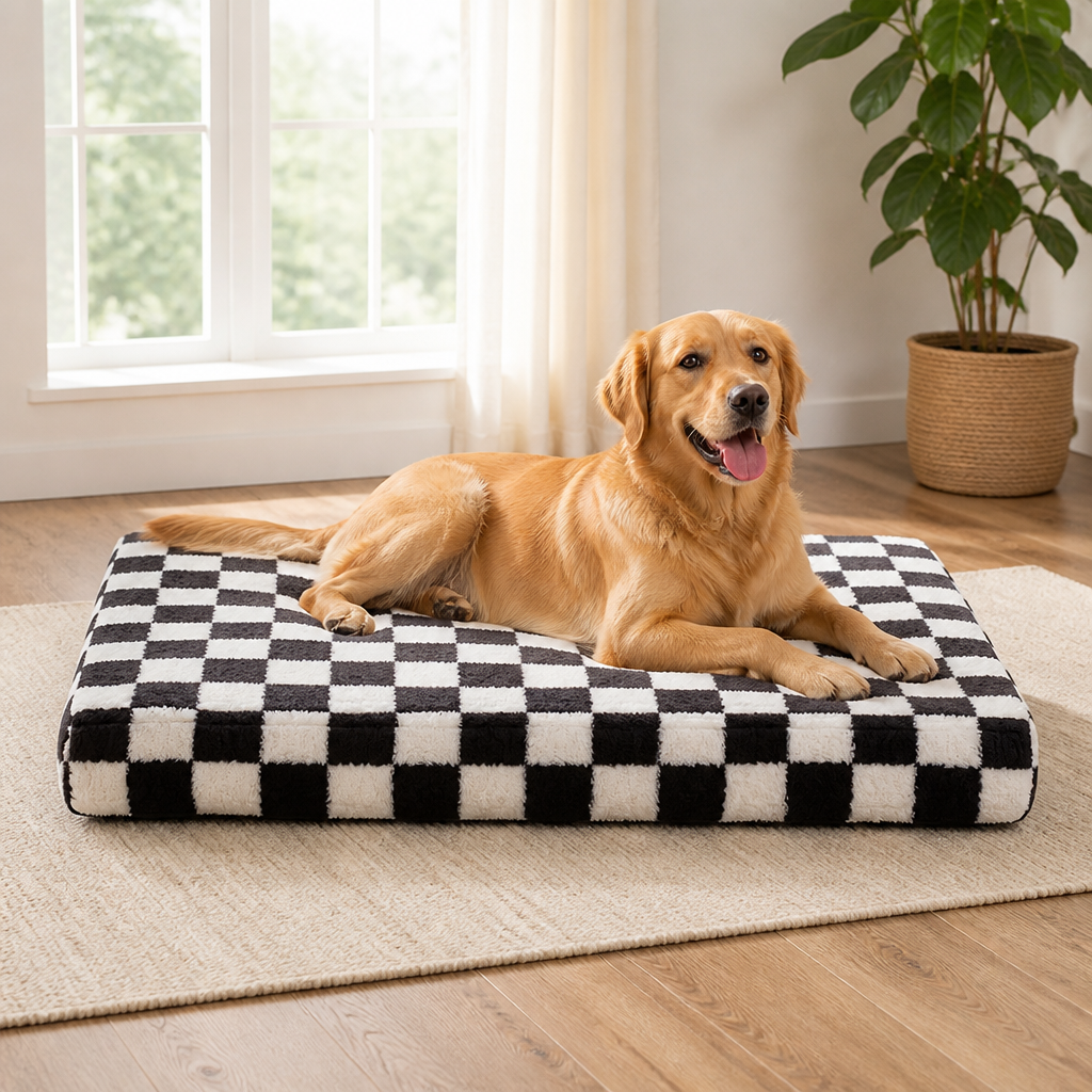 DogBedHouse Orthopedic Memory Foam & Non-Slip Dog Bed (Removable Cover)