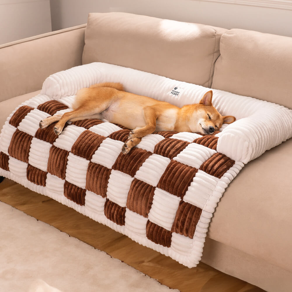 Cozy Check Cuddle Couch Bed