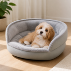 DogBedHouse Washable & Non-Slip Round Bolster Dog Bed