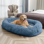 DogBedHouse Orthopedic & Washable Faux Fur Human Dog Bed (Detachable Cover)