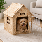 DogBedHouse Elevated Wood & Ventilated Pet House (For Small Dogs & Cats)