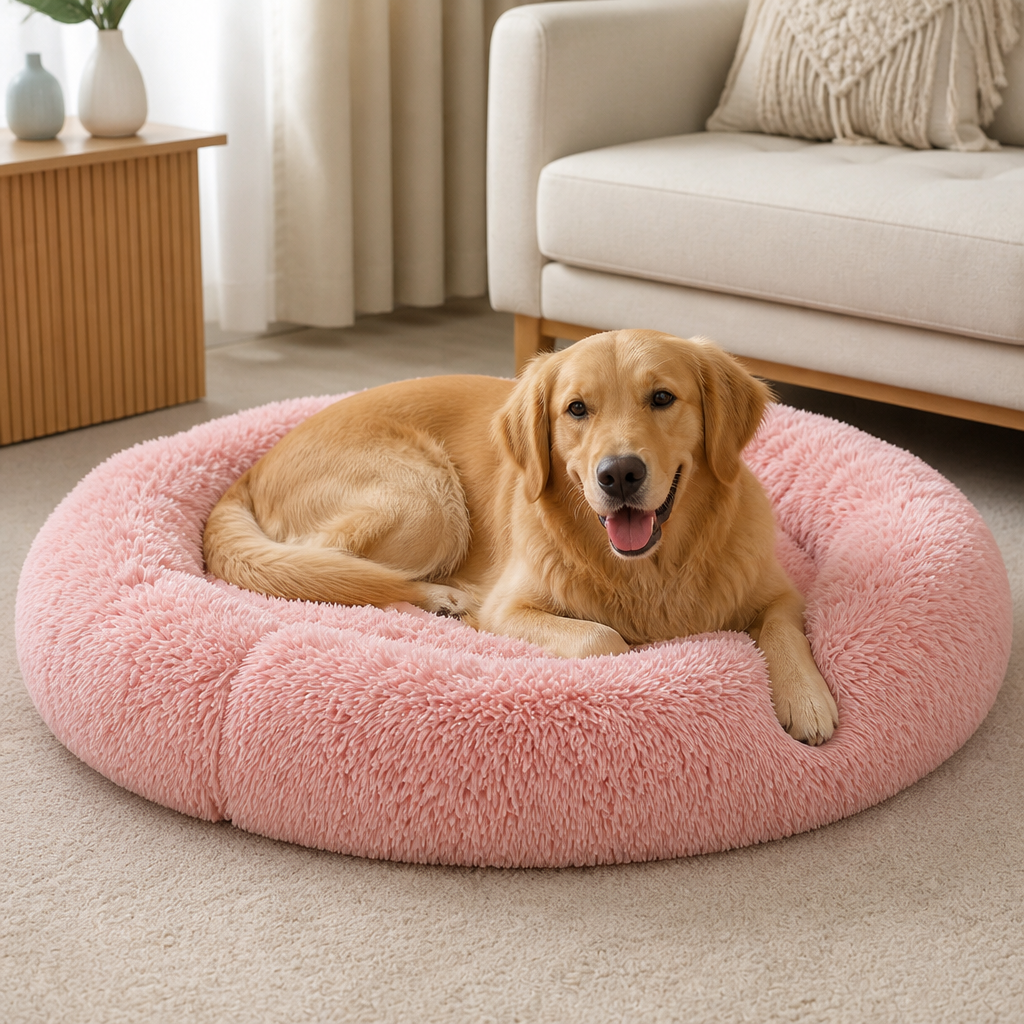 DogBedHouse Plush Donut Bolster Bed