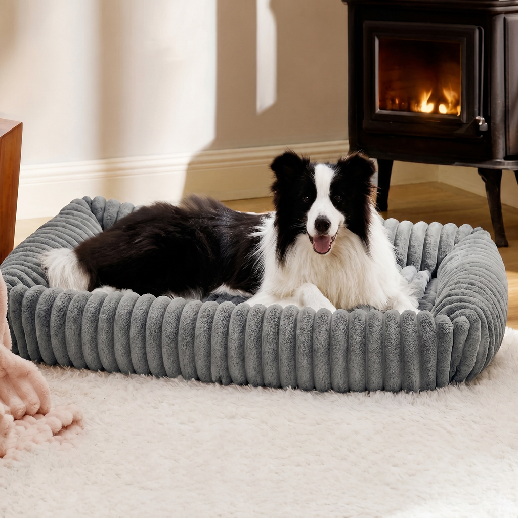 DogBedHouse Orthopedic High-Resilience Plush Dog Bed (Hand-Washable)