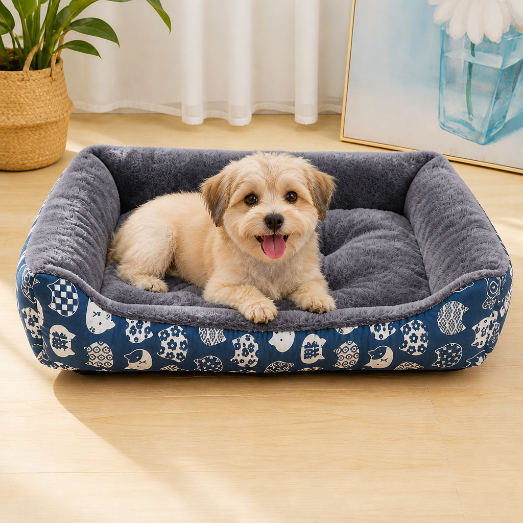 DogBedHouse Cozy Insulated Plush Dog Bed