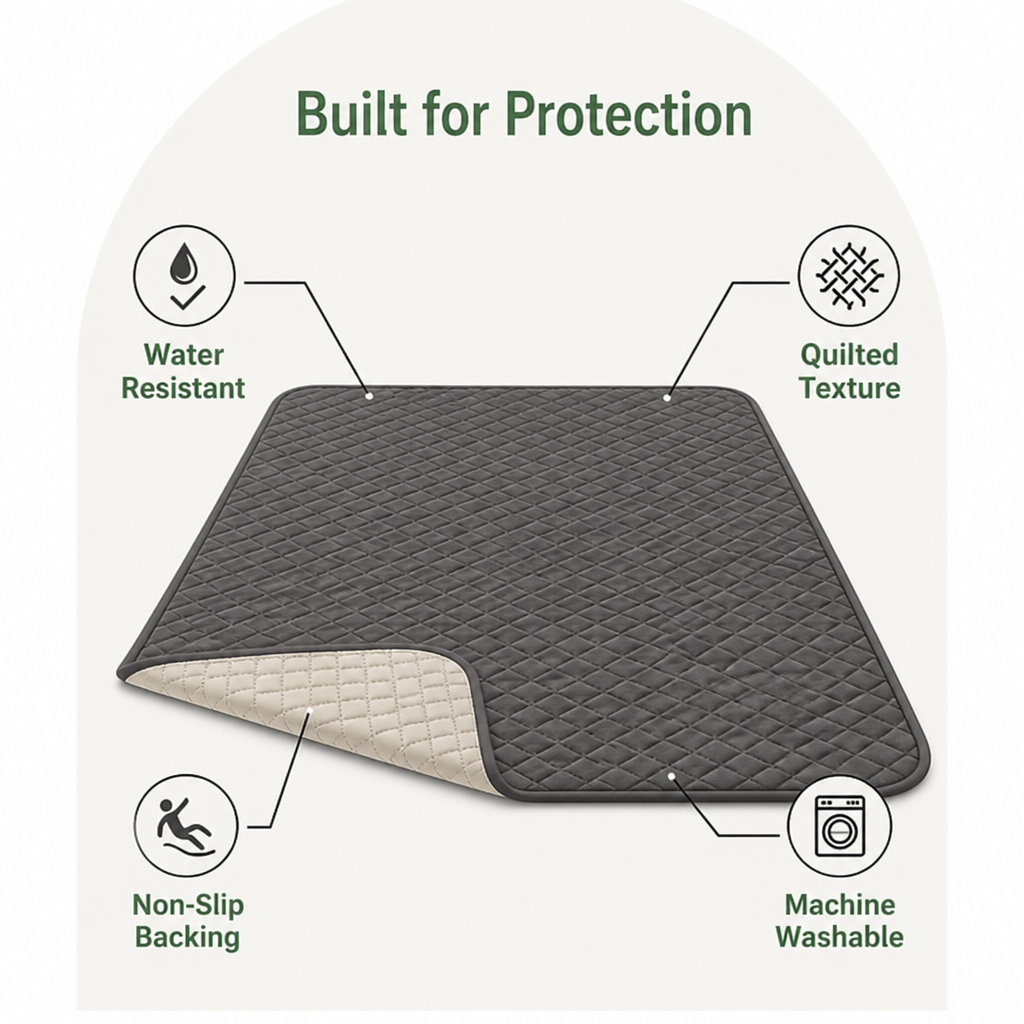 DogBedHouse Waterproof Quilted Fleece-Lined & Non-Slip Sofa Cover